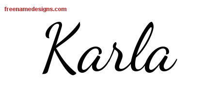 Lively Script Name Tattoo Designs Karla Free Printout