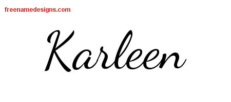 Lively Script Name Tattoo Designs Karleen Free Printout
