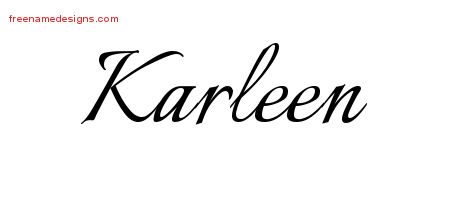 Calligraphic Name Tattoo Designs Karleen Download Free