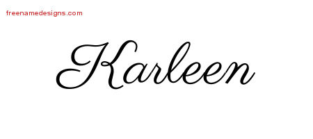 Classic Name Tattoo Designs Karleen Graphic Download
