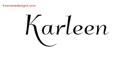 Elegant Name Tattoo Designs Karleen Free Graphic
