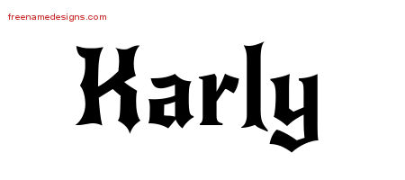 Gothic Name Tattoo Designs Karly Free Graphic