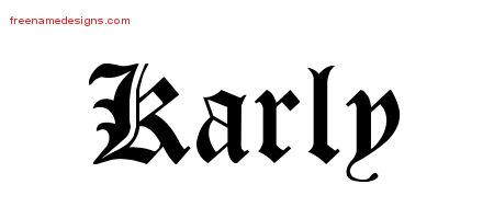 Blackletter Name Tattoo Designs Karly Graphic Download