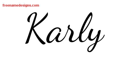 Lively Script Name Tattoo Designs Karly Free Printout