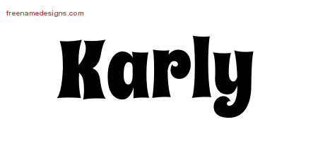Groovy Name Tattoo Designs Karly Free Lettering