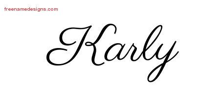 Classic Name Tattoo Designs Karly Graphic Download