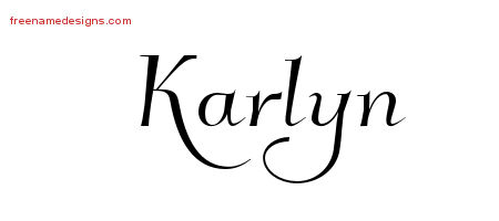 Elegant Name Tattoo Designs Karlyn Free Graphic