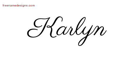 Classic Name Tattoo Designs Karlyn Graphic Download