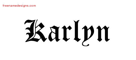 Blackletter Name Tattoo Designs Karlyn Graphic Download