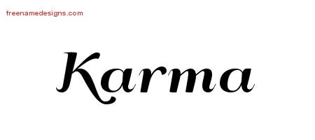 Art Deco Name Tattoo Designs Karma Printable