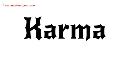 Gothic Name Tattoo Designs Karma Free Graphic