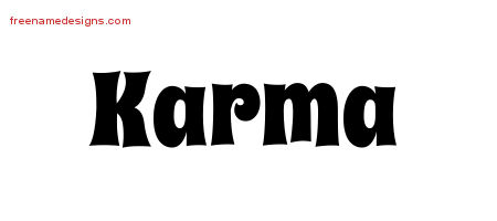 Groovy Name Tattoo Designs Karma Free Lettering