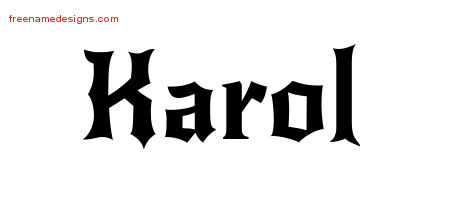 Gothic Name Tattoo Designs Karol Free Graphic