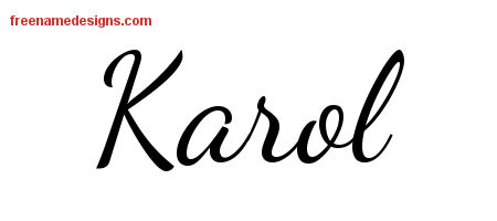 Lively Script Name Tattoo Designs Karol Free Printout