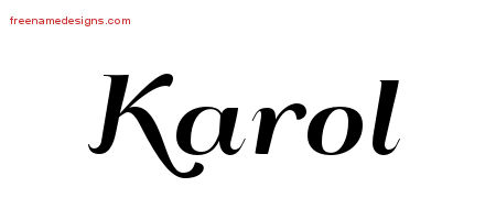 Art Deco Name Tattoo Designs Karol Printable