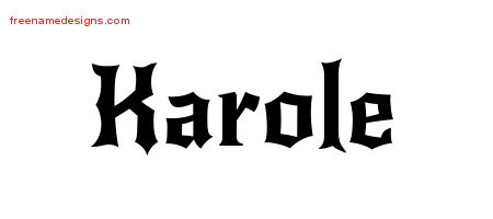 Gothic Name Tattoo Designs Karole Free Graphic