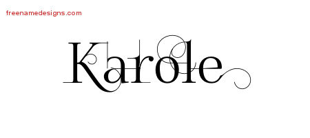 Decorated Name Tattoo Designs Karole Free