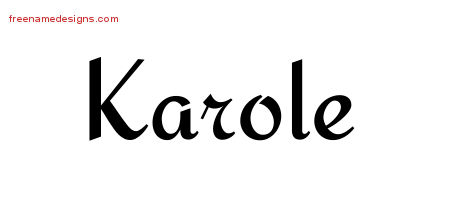 Calligraphic Stylish Name Tattoo Designs Karole Download Free