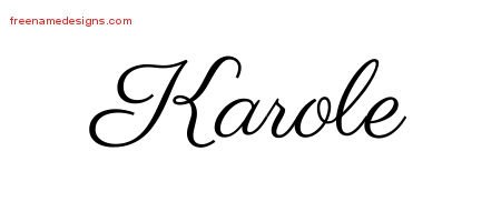 Classic Name Tattoo Designs Karole Graphic Download