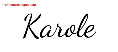 Lively Script Name Tattoo Designs Karole Free Printout