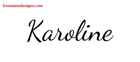 Lively Script Name Tattoo Designs Karoline Free Printout