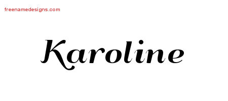 Art Deco Name Tattoo Designs Karoline Printable