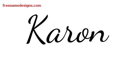 Lively Script Name Tattoo Designs Karon Free Printout