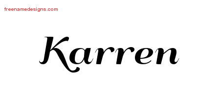Art Deco Name Tattoo Designs Karren Printable