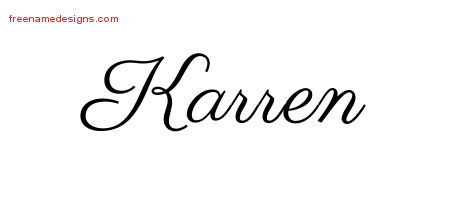 Classic Name Tattoo Designs Karren Graphic Download
