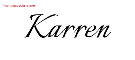Calligraphic Name Tattoo Designs Karren Download Free