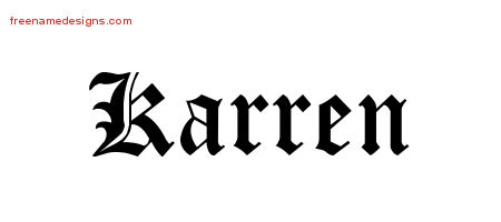Blackletter Name Tattoo Designs Karren Graphic Download