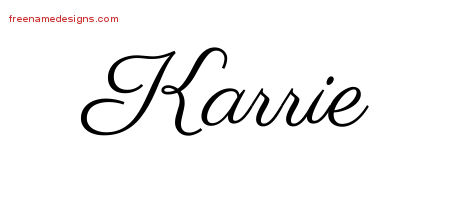 Classic Name Tattoo Designs Karrie Graphic Download