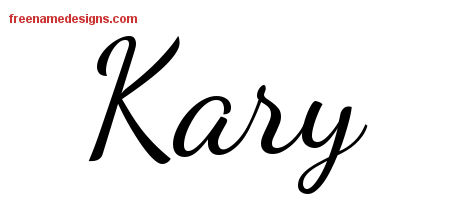 Lively Script Name Tattoo Designs Kary Free Printout