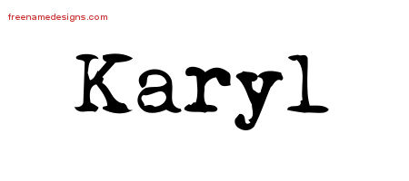 Vintage Writer Name Tattoo Designs Karyl Free Lettering