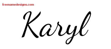 Lively Script Name Tattoo Designs Karyl Free Printout