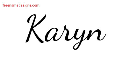 Lively Script Name Tattoo Designs Karyn Free Printout