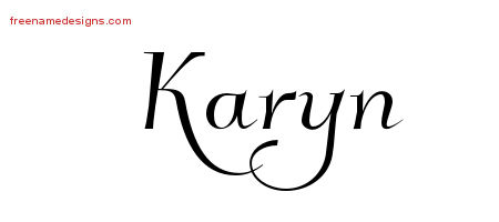 Elegant Name Tattoo Designs Karyn Free Graphic