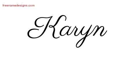Classic Name Tattoo Designs Karyn Graphic Download