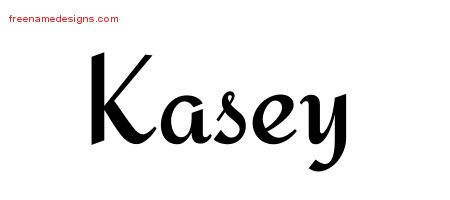 Calligraphic Stylish Name Tattoo Designs Kasey Free Graphic