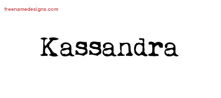 Vintage Writer Name Tattoo Designs Kassandra Free Lettering