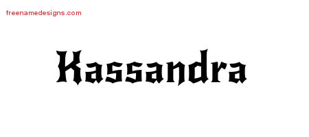 Gothic Name Tattoo Designs Kassandra Free Graphic