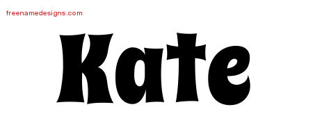 Groovy Name Tattoo Designs Kate Free Lettering