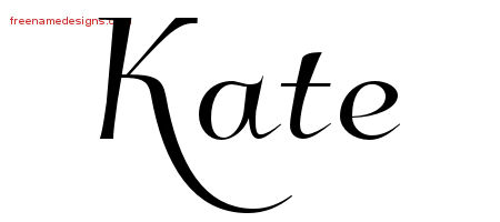 Elegant Name Tattoo Designs Kate Free Graphic