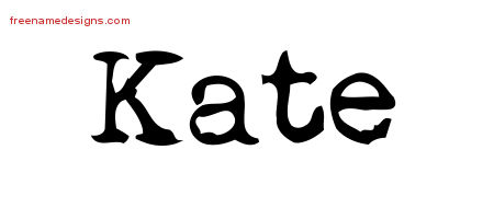 Vintage Writer Name Tattoo Designs Kate Free Lettering