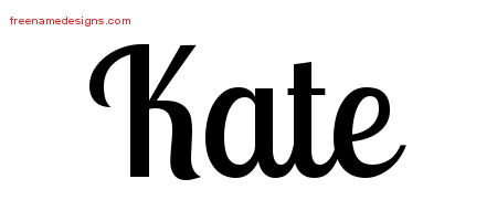 Handwritten Name Tattoo Designs Kate Free Download