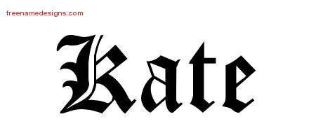 Blackletter Name Tattoo Designs Kate Graphic Download