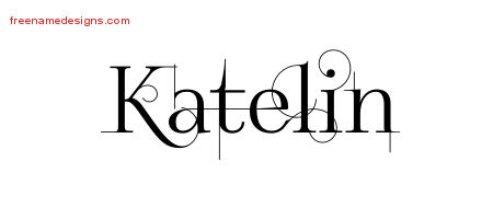 Decorated Name Tattoo Designs Katelin Free