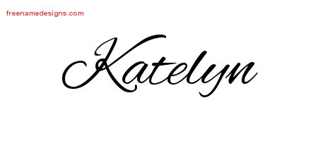 Cursive Name Tattoo Designs Katelyn Download Free