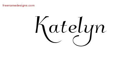 Elegant Name Tattoo Designs Katelyn Free Graphic