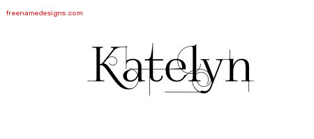 Decorated Name Tattoo Designs Katelyn Free